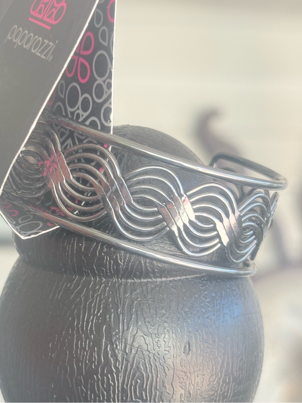 paparazzi Silver Woven Wave Cuff Bracelet